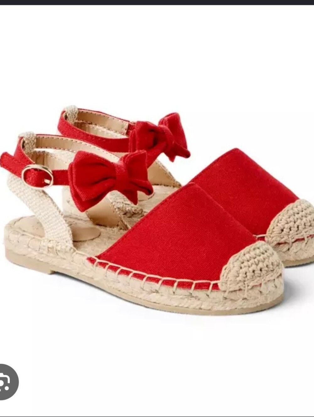 NWOT Janie & Jack Red Bow Espadrille Sandals - Toddler Girls Sz 9